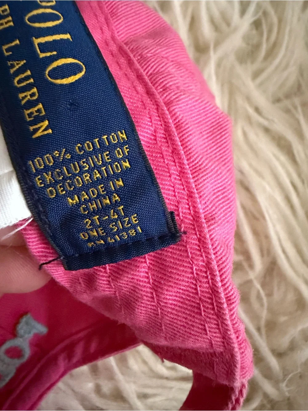Toddler Girls Polo Ralph Lauren Pink Baseball Cap